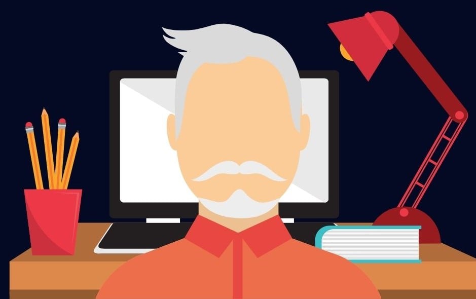 old man working
